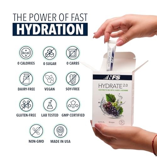 Electrolyte Hydration Powder Packets – Advanced Recovery Formula, 20 Grape Packe
