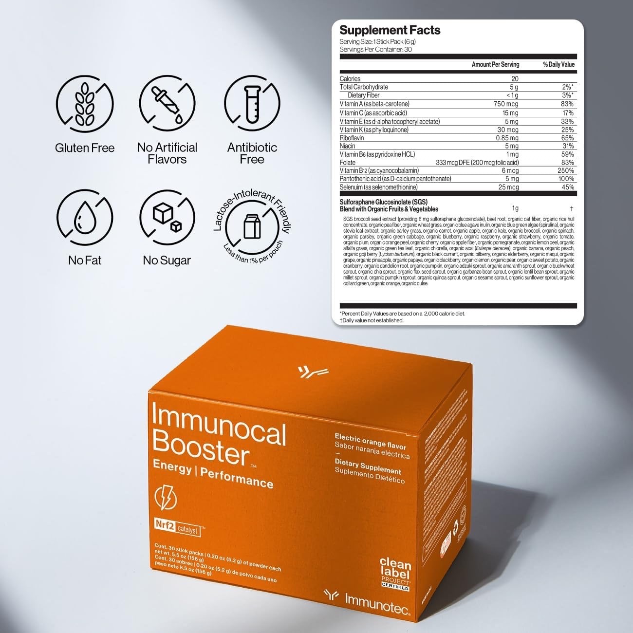 Immunocal Booster Energy Performance Natural Energy & Focus Support 30 SERVINGS