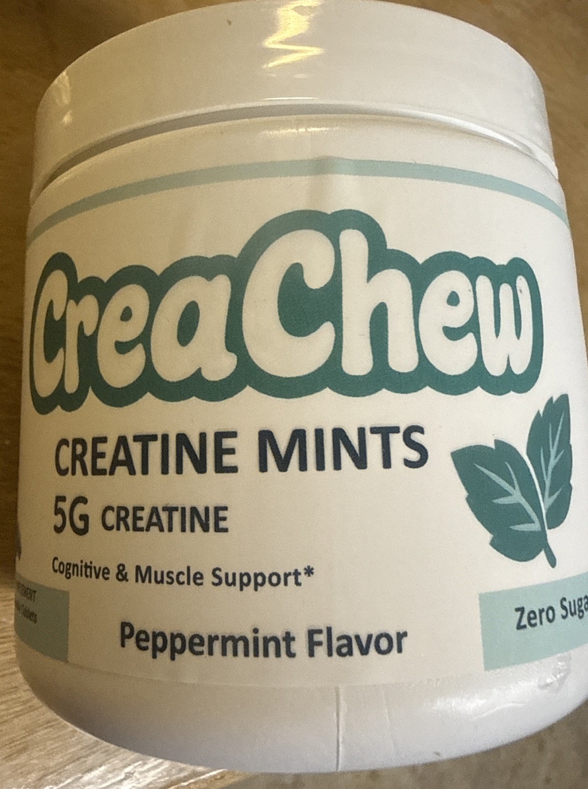 CreaChew Creatine Monohydrate Chewable Peppermint Mints 5g Sugar-Free