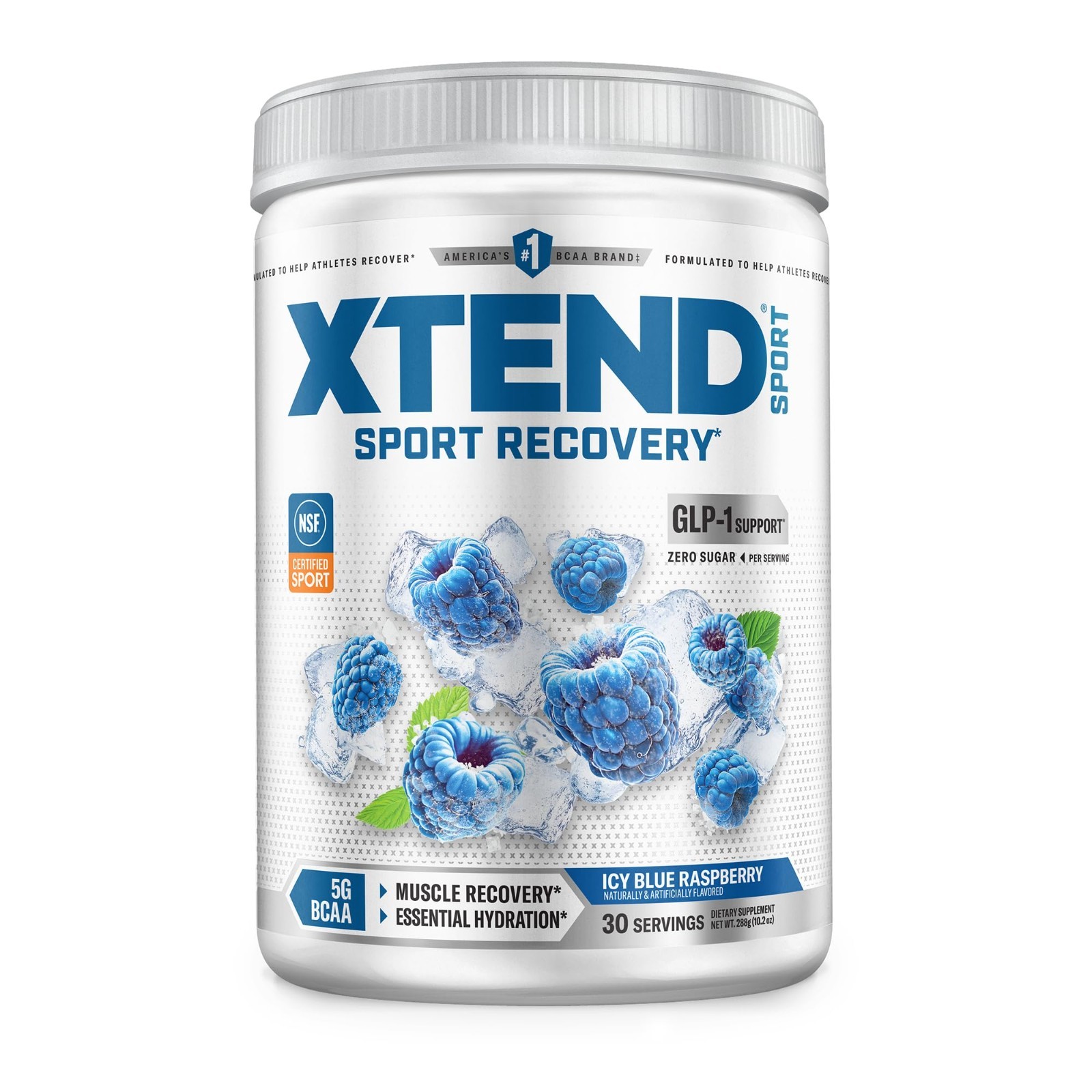 BCAA Powder Blue Raspberry Ice – Electrolyte Recovery & Hydration Amino Acids –