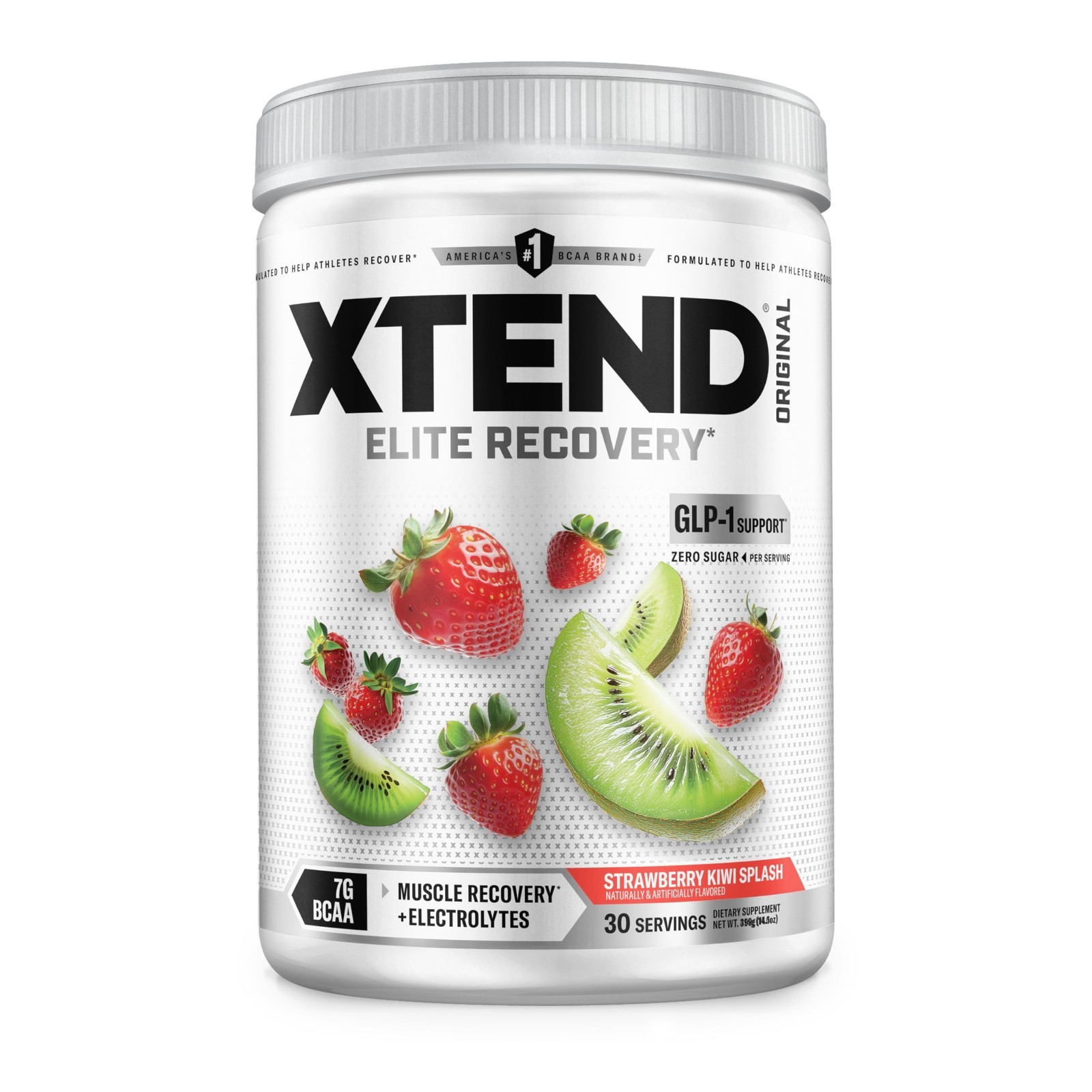 BCAA Powder for Muscle Recovery & Hydration, 7g BCAAs, Sugar-Free, Strawberry Ki