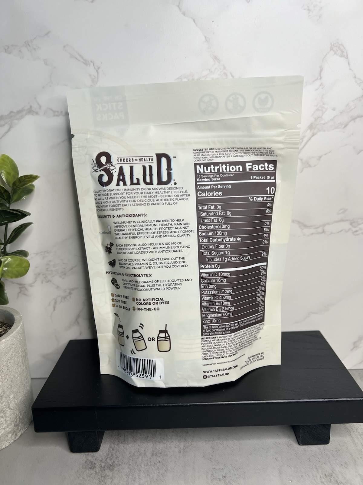 Salud Hydration+Immunity Electrolyte Drink Mix Horchata Agua Fresca 15 Exp 03/27