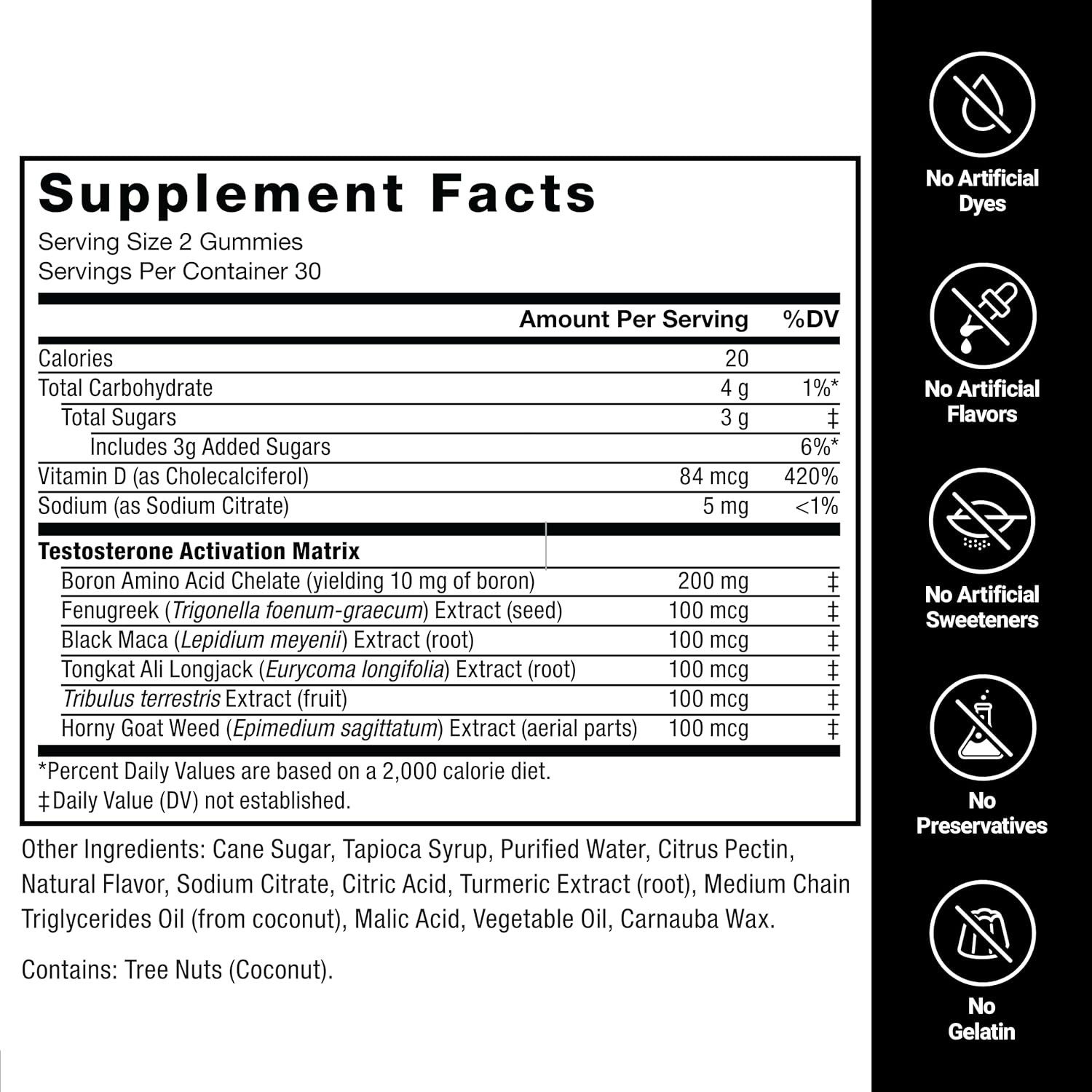 Force Factor Test X180 Gummies Testosterone Booster for 60 Count (Pack of 1)