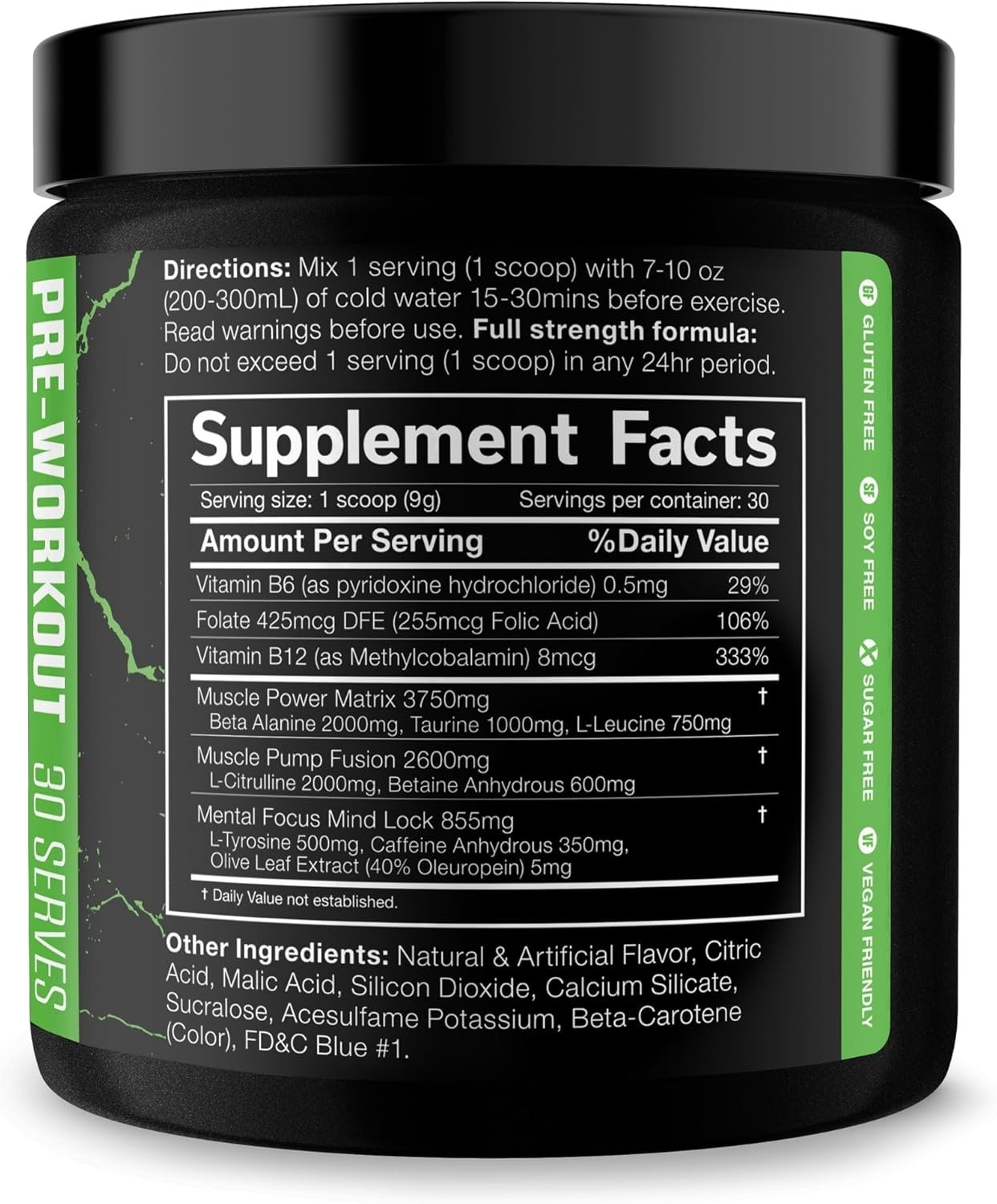 Unleash Your Strength: The Shadow! Preworkout with 350mg Caffeine, 30 Servings