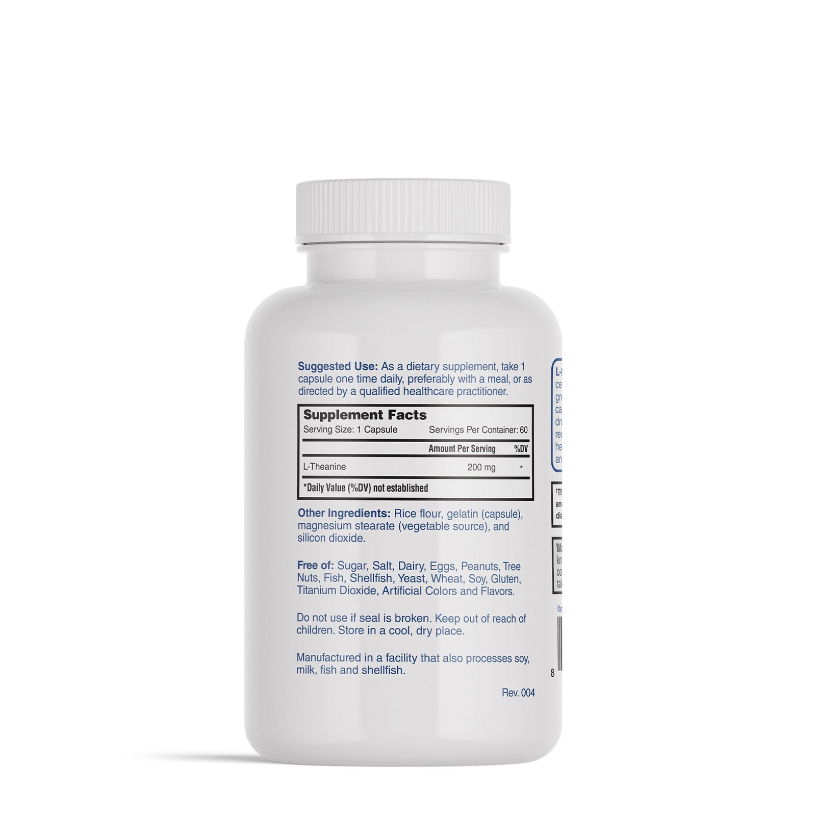 L-Theanine 200mg – 60 Capsules (60 Servings)