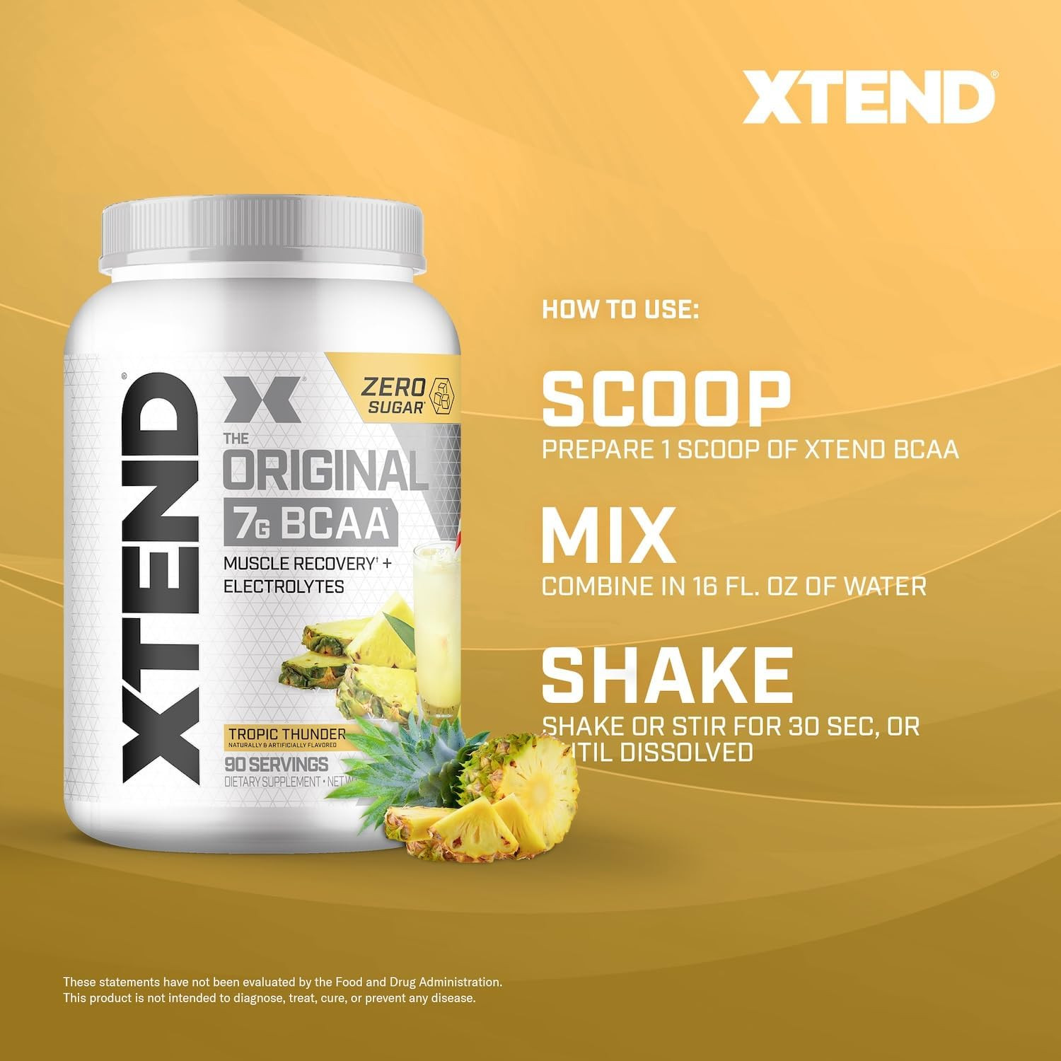 Original BCAA Powder, 7G Bcaas and 2.5G L-Glutamine for Muscle Recovery Hydratio