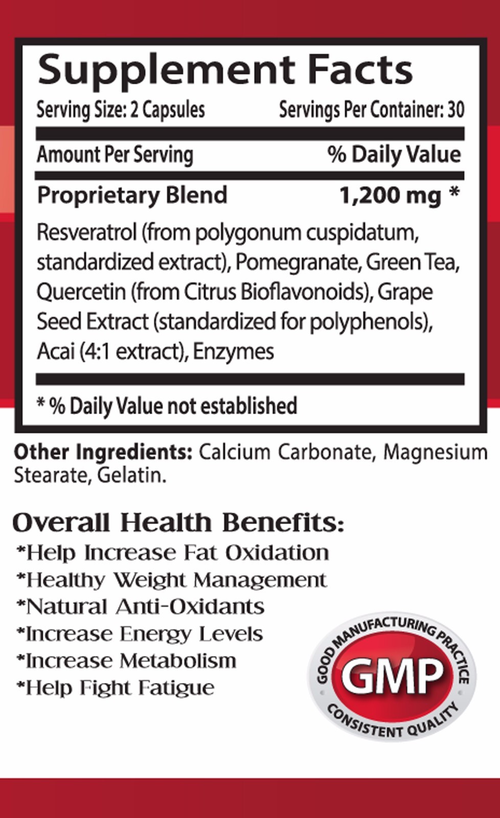 Antioxidant powder – GRAPE SEED EXTRACT – RESVERATROL 1200 COMBO 2B – resveratro