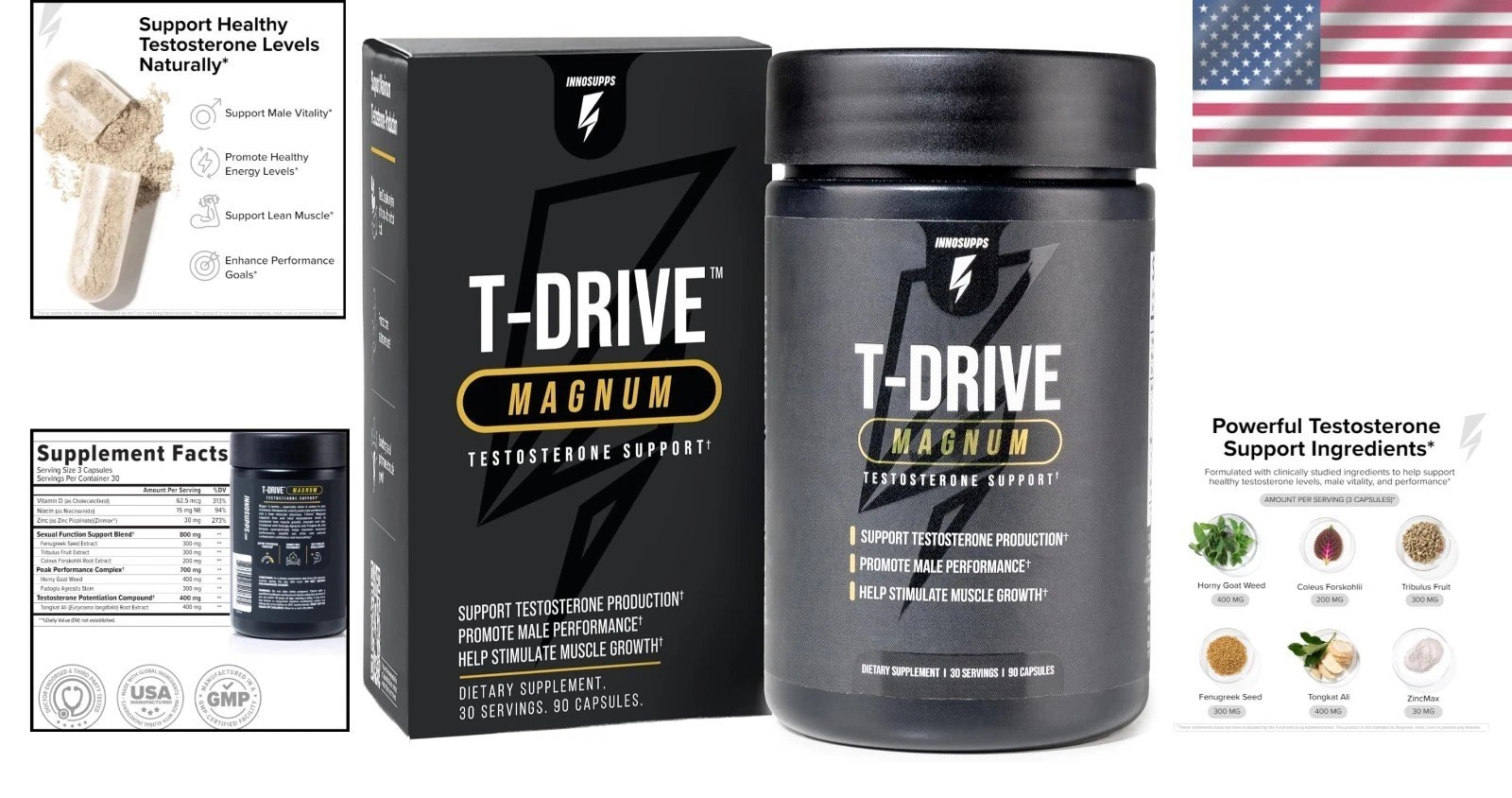 Amplify Muscle Growth with T-Drive Magnum Testosterone Booster – 30 Days Supply