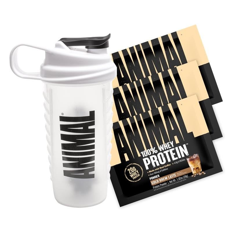 Animal 100% Whey Protein Powder Samples & 25oz BPA 3 Single-Serving Packets
