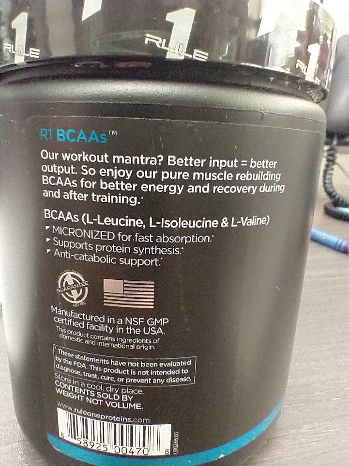 2 Pack Rule 1 BCAA 30 Serv 2:1:1 Pineapple Blast & Unflavored Amino Acid