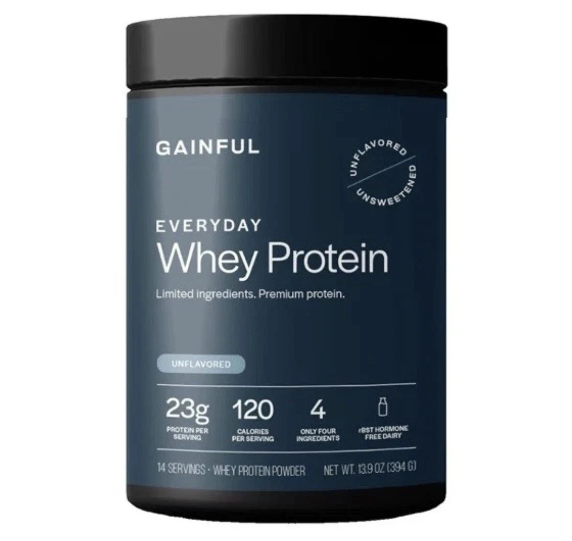 Gainful Everyday Whey Protein Powder, 14 Servings/13.9 oz, Unflavored, Exp. 1/27