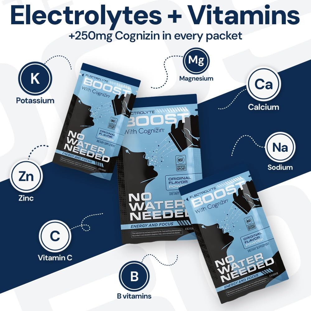 Electrolyte Boost Electrolyte Powder Packets 250Mg Cognizin Citicoline Sugar
