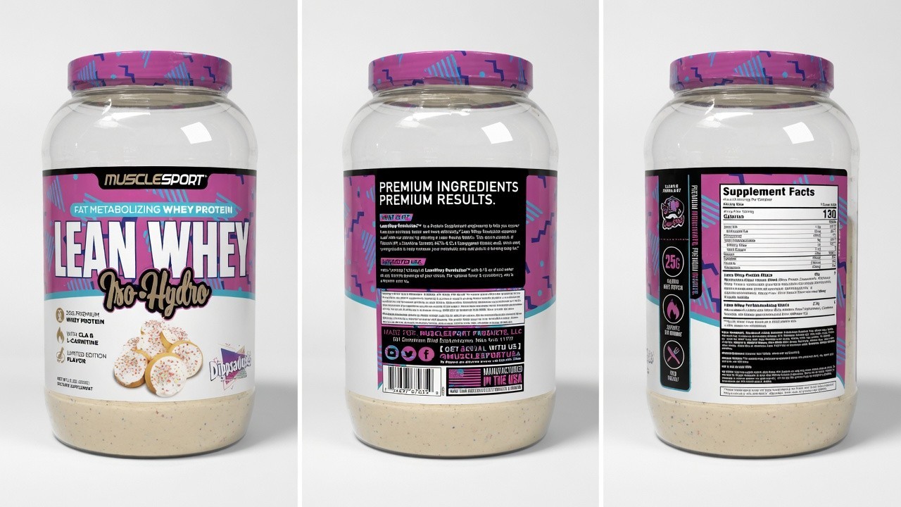 Musclesport Lean Whey Iso-Hydro Protein Powder – Whey Protein Isolate – 2lbs