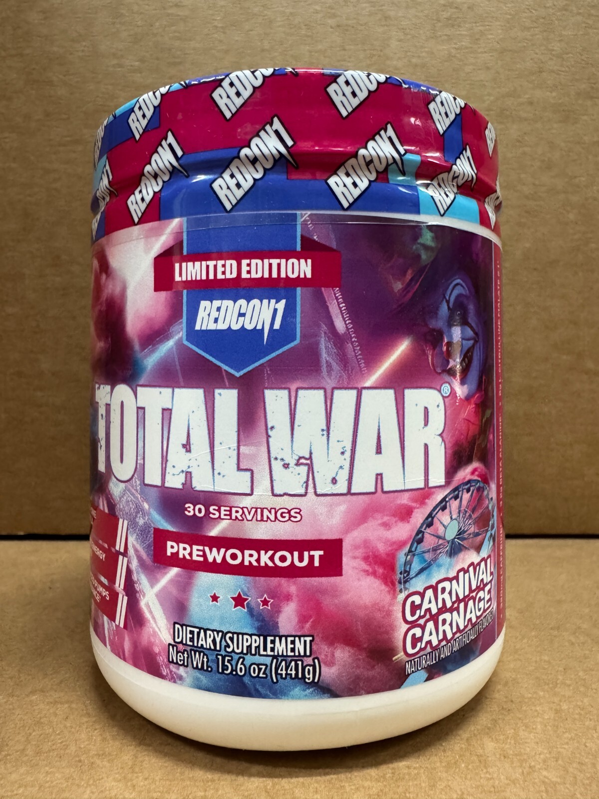REDCON1 TOTAL WAR Pre Workout Carnival Carnage 30 Serving Energy Focus Free Ship