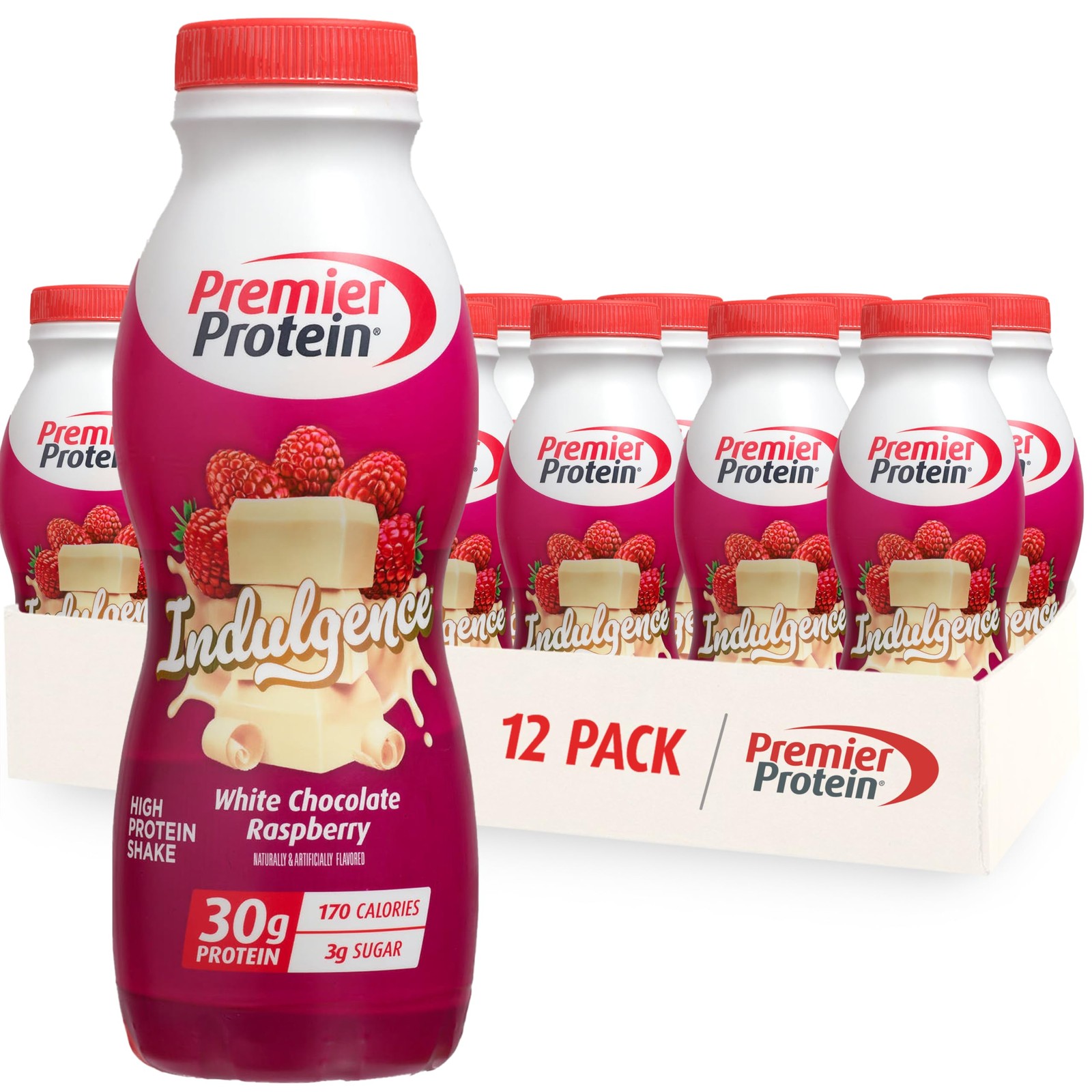 Premier Protein Shake INDULGENCE, White Chocolate 11.5 Fl Oz (Pack of 12)