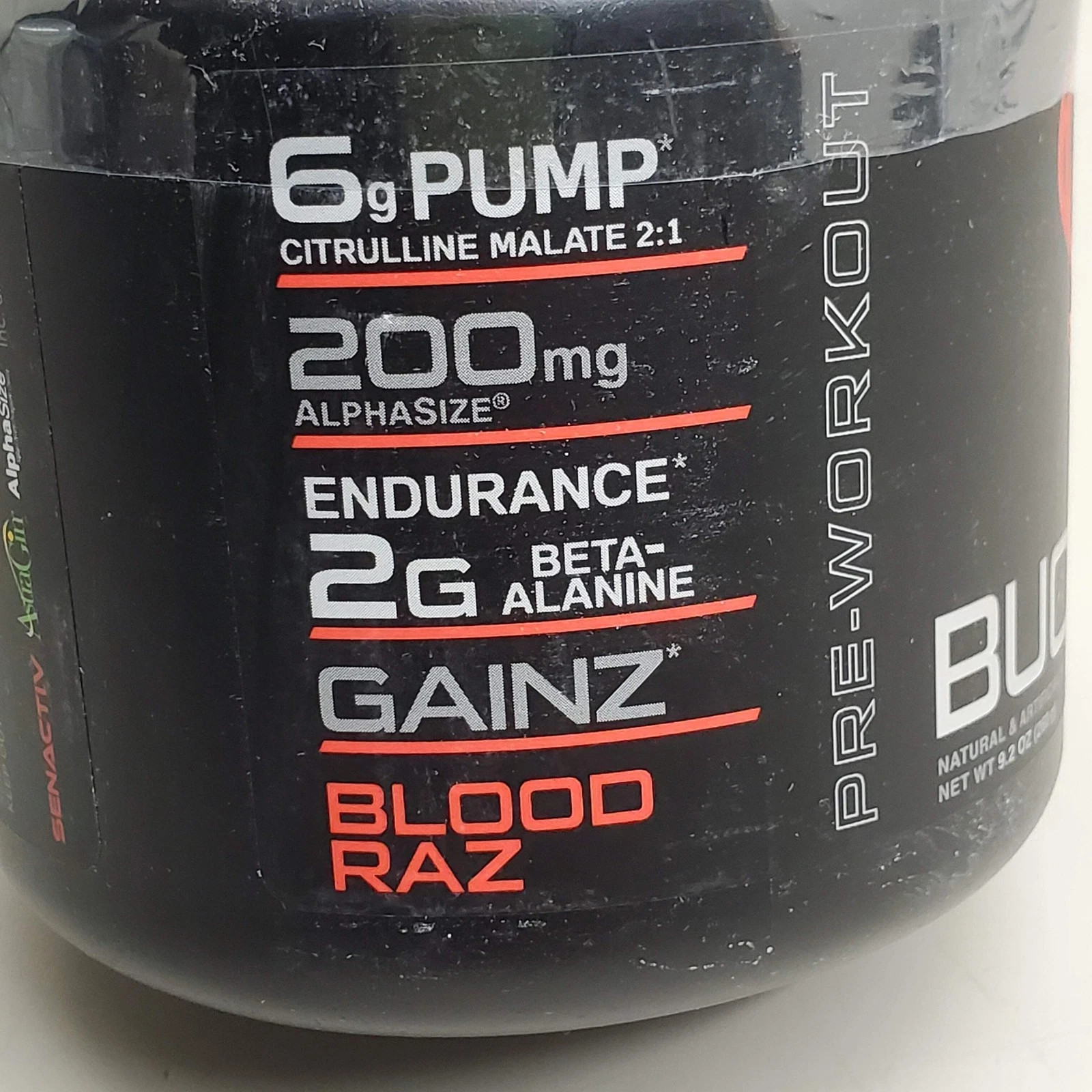 BUCKED UP – Pre-Workout Blood Raz 25 Serv 9.2 Oz Dietary Supplement 2027+