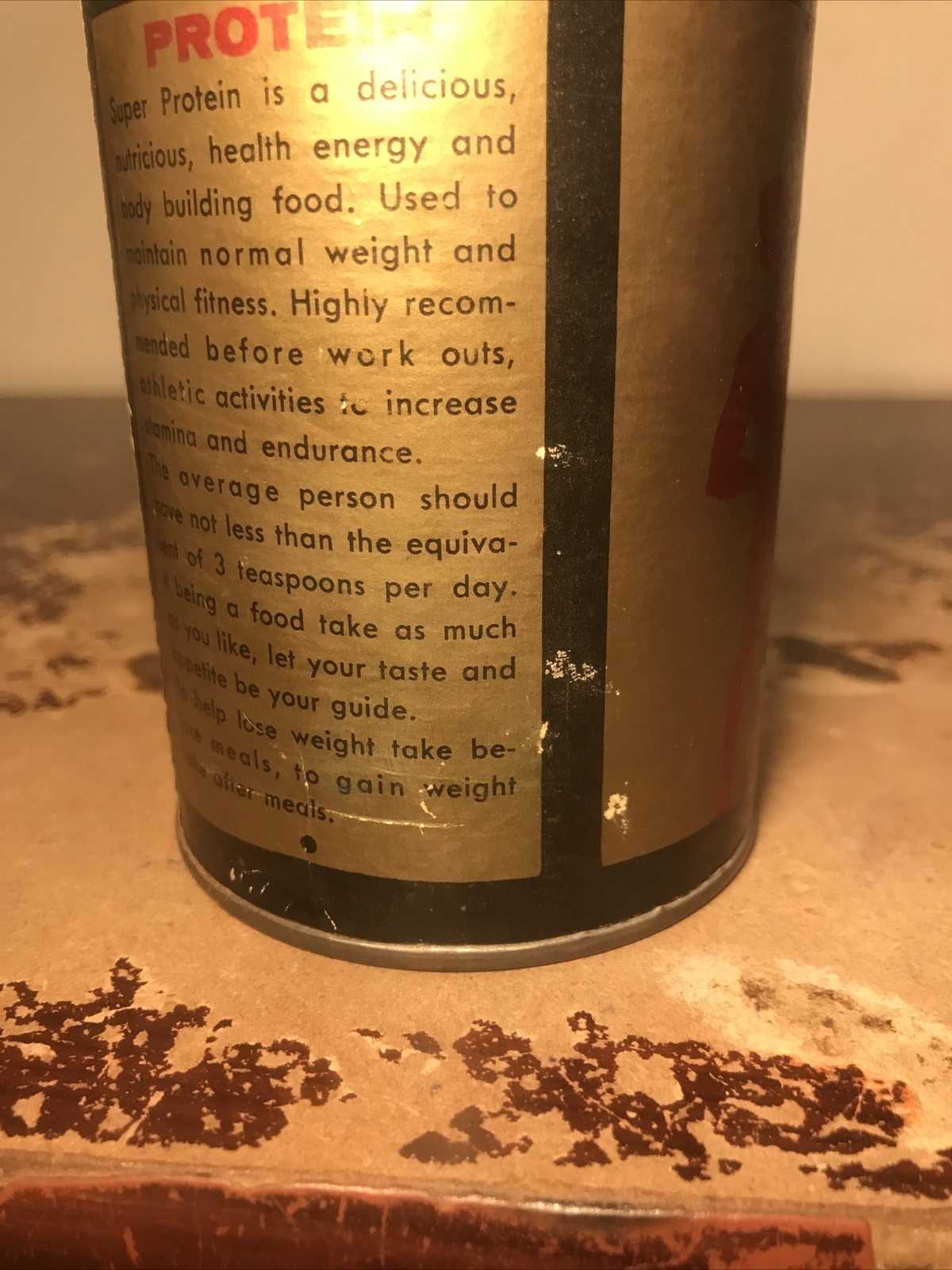 Vintage Protein Powder Container 11 Oz Super 60 Protein