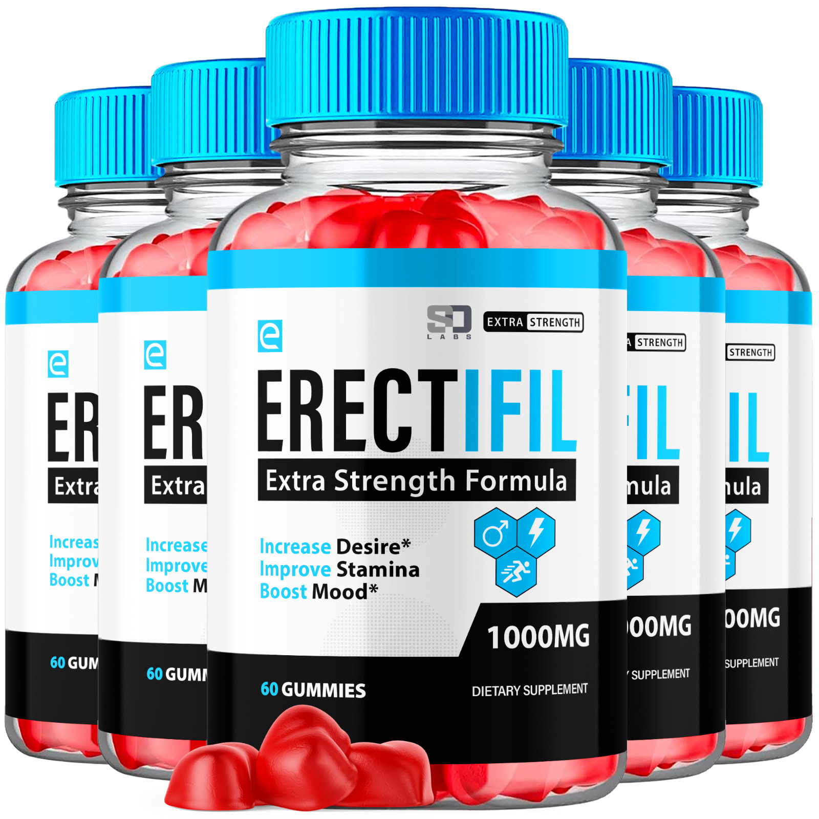Erectifil Gummies – Male Virility with Maximum Strength – 300 Gummies (5 Pack)