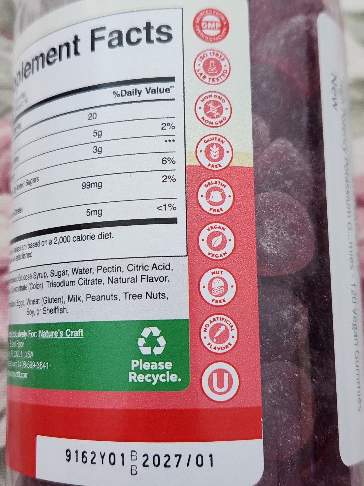 High Potency Potassium Gummies for Adults ~ Powerful Potassium Supplement Gummy
