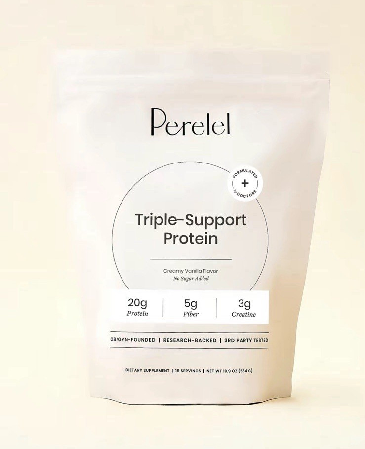 Perelel Triple-Support Protein Powder No Added Sugar Creamy Vanilla 19.9 oz