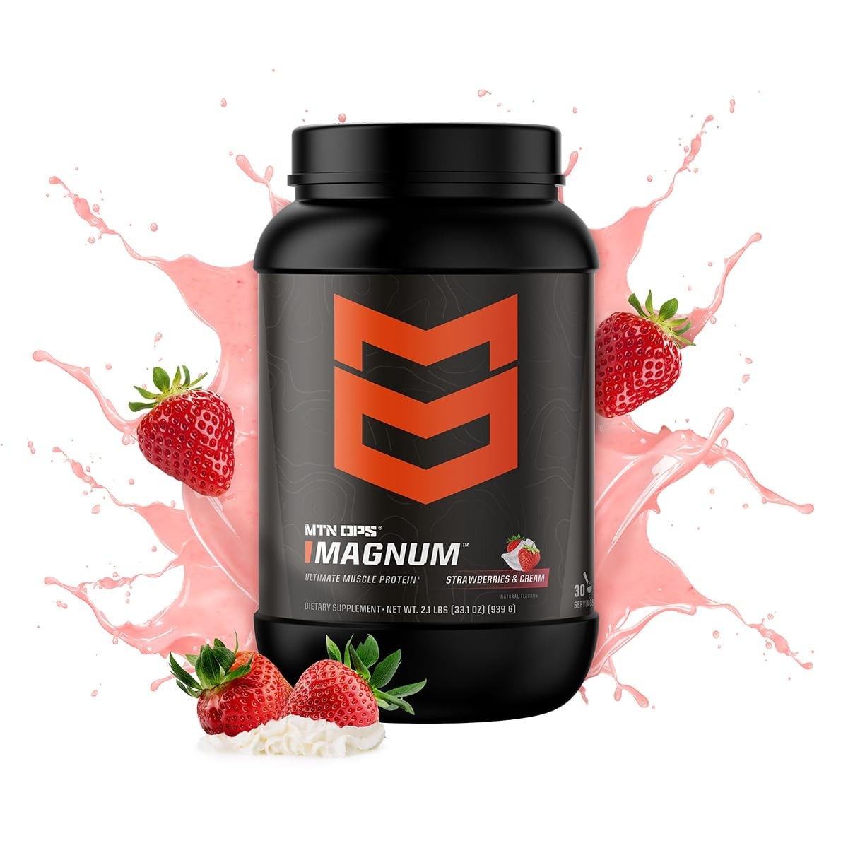 MTN OPS Magnum Strawberries Cream Protein Powder, 23g of Whey Isolate Protei…