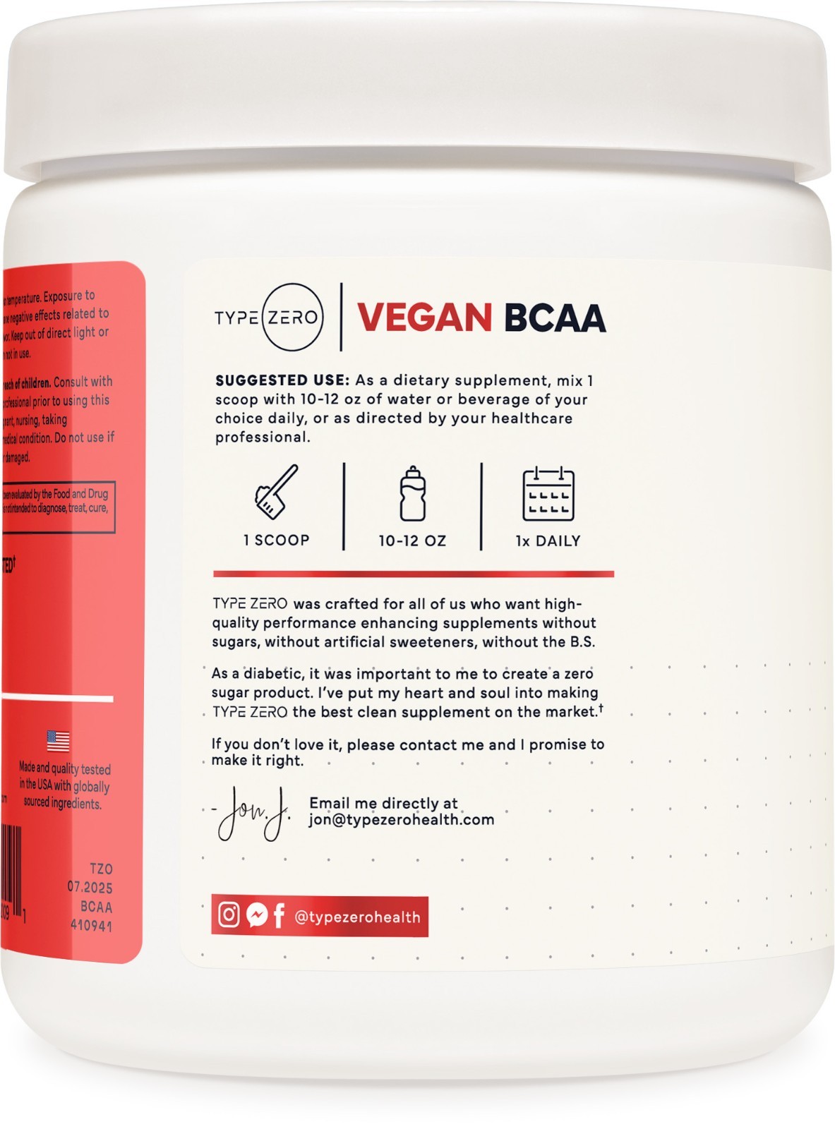 Type Zero Ultra Clean Vegan BCAA Powder + Electrolytes (Hawaiian Punch | 6G)