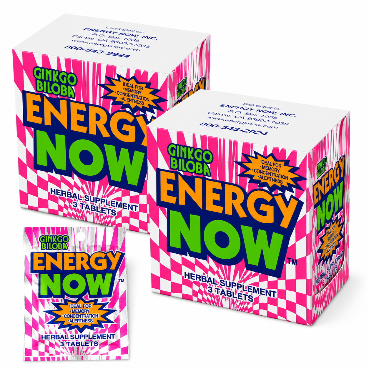 Ginkgo Biloba Energy Now Herbal Supplement Choose 1 Box or 2 Boxes