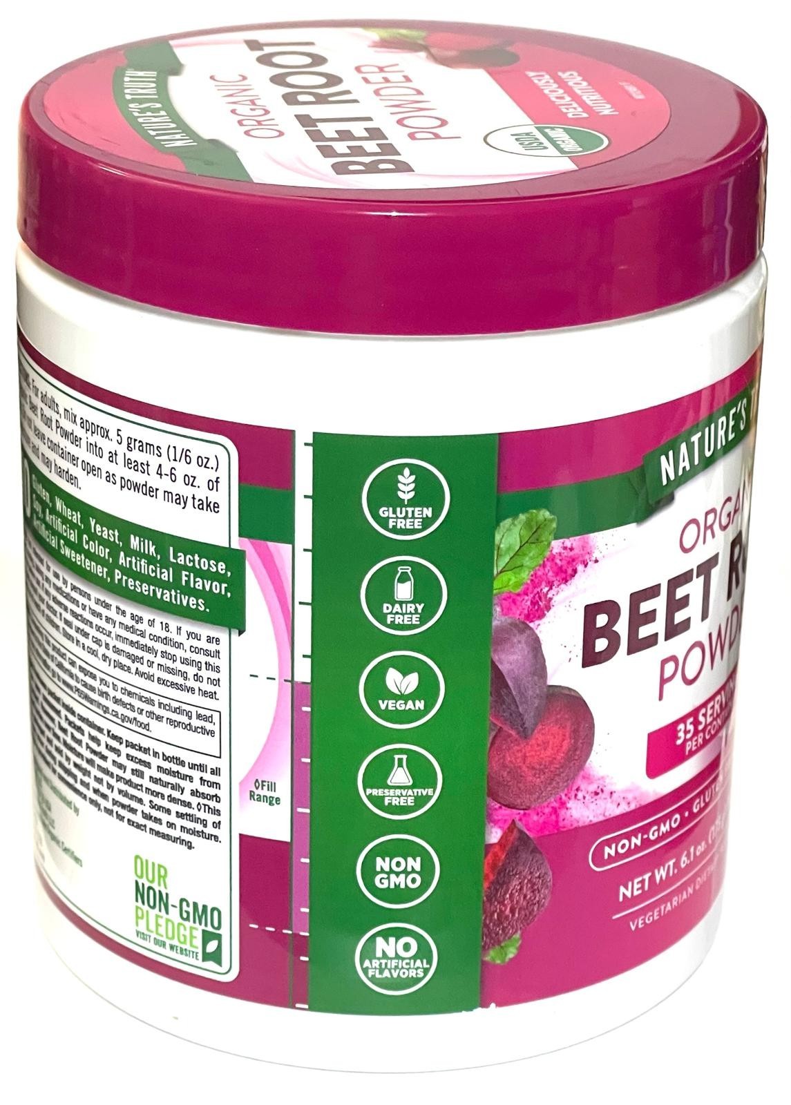 Organic BEET ROOT Powder – 35 servings by Nature’s Truth