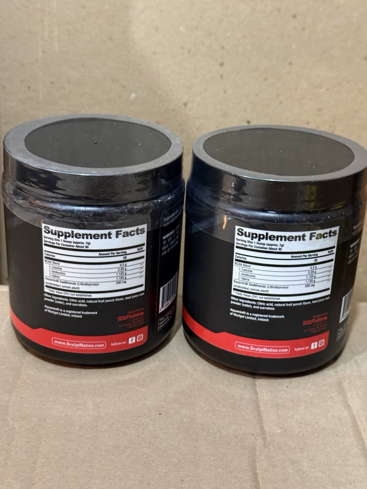 SCULPTNATION BCAAs Repair And recovery – Fruit Punch Flavor – 2 Containers
