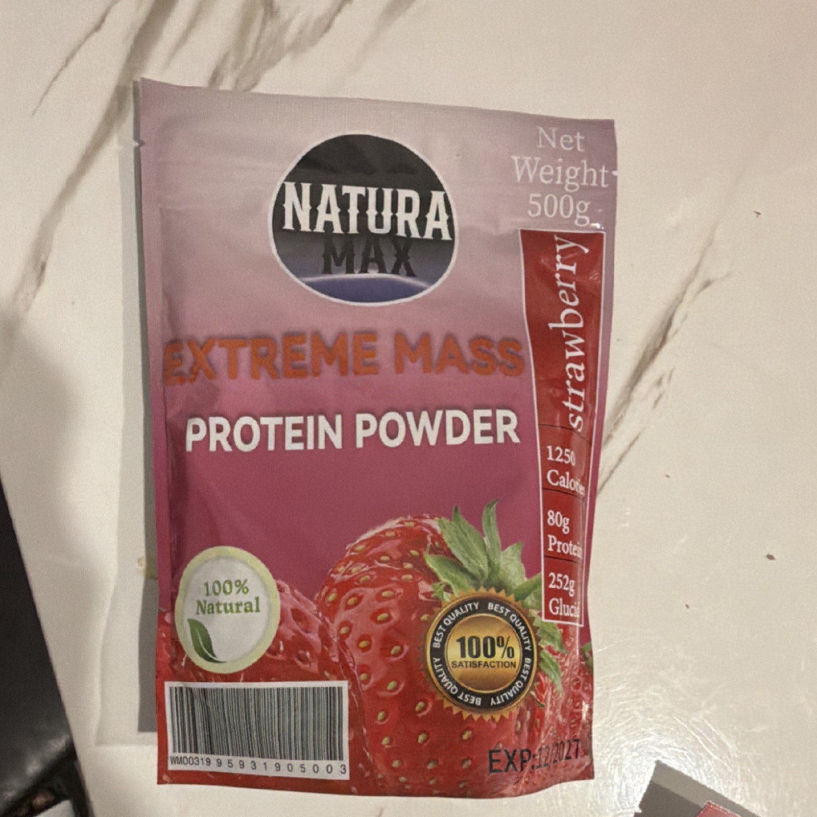 Natura Max Natural Protein Powder Strawberry Vanilla 500g Muscle Gain