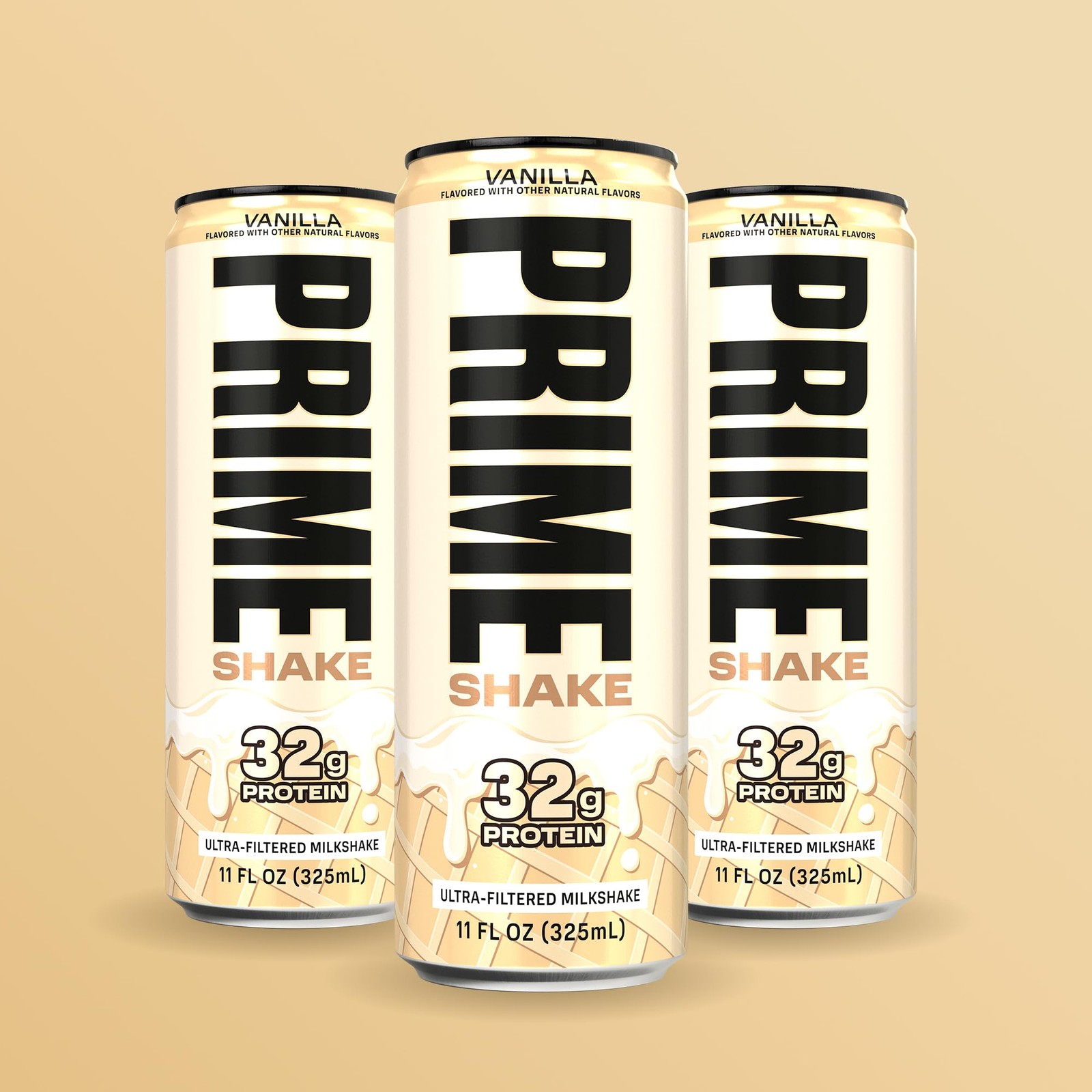 PRIME Shakes, Vanilla, 32g Protein Shake for Muscle 11 Fl Oz (Pack of 12)