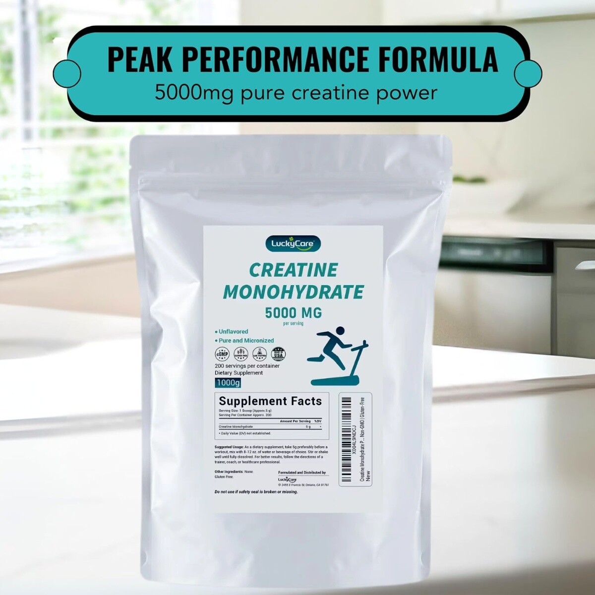 2.2LBS Pure Creatine Monohydrate Powder 5000mg Per Serving Micronized Creatine