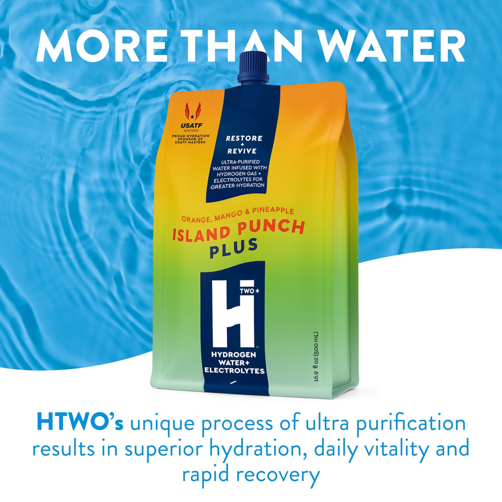 HTWO Plus Molecular Hydrogen Water with Electrolytes, Island Punch Flavored, …