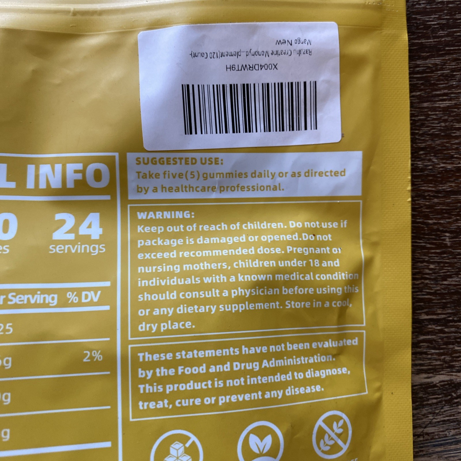 Razuhu Creatine Monohydrate Gummies for Men & Women Creatine Monohydrate NEW