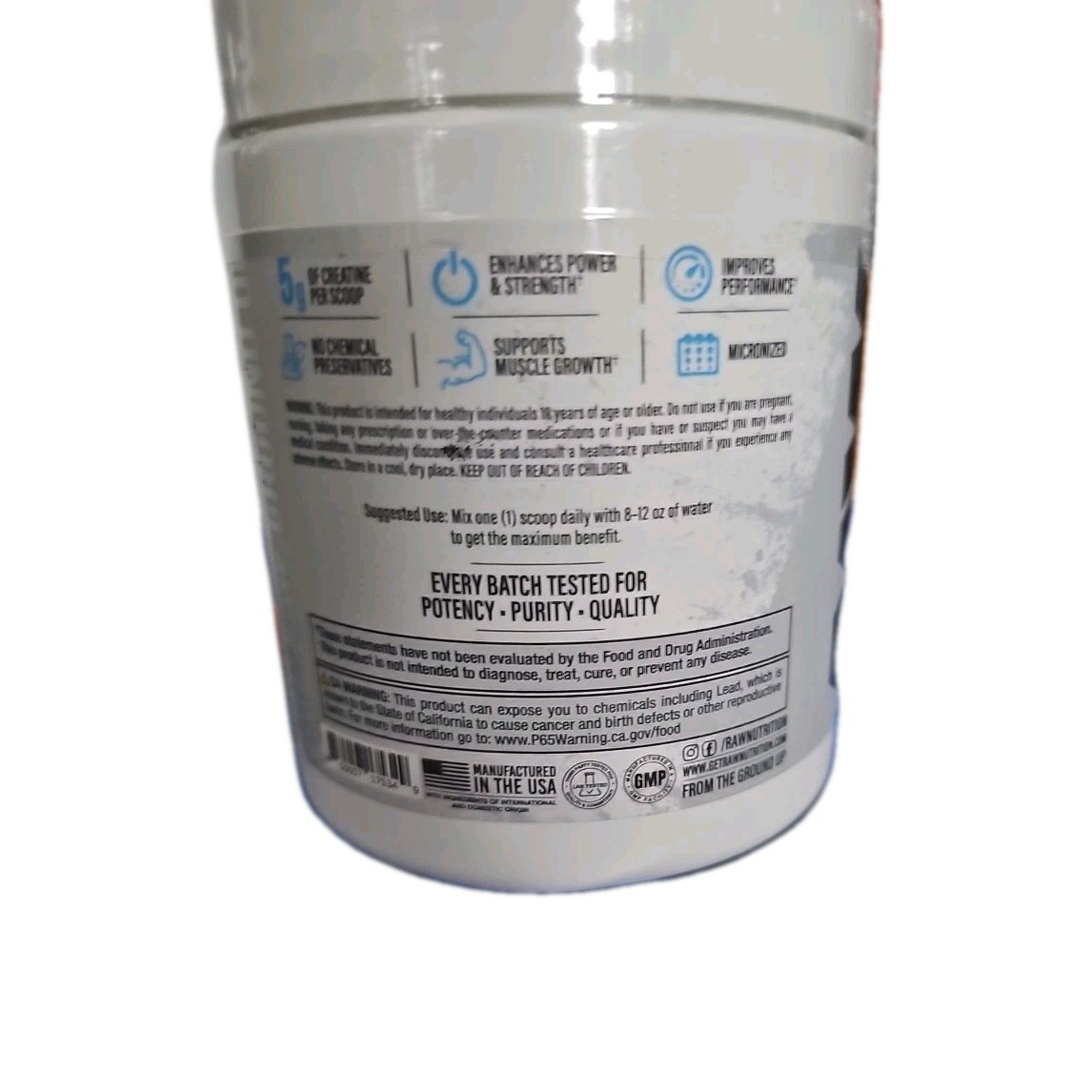 RAW ESSENTIALS CREATINE MONOHYDRATE 100% PURE CREATINE 50 Serv Exp:10/27