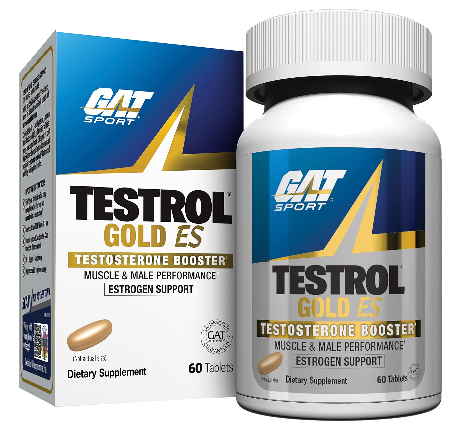 GAT SPORT Testrol Gold ES, Test Booster for Men, 60 Count (Pack of 1),