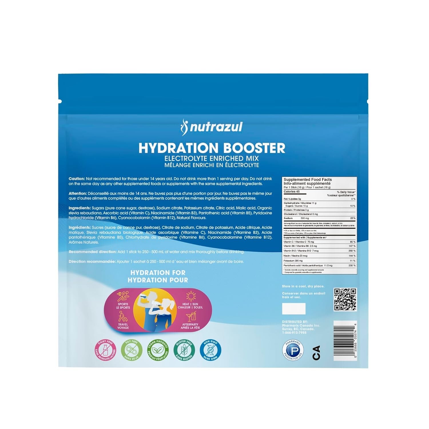 Rapid Hydration Booster Supplement Vitamin Mineral Electrolyte Mix Passion Fruit