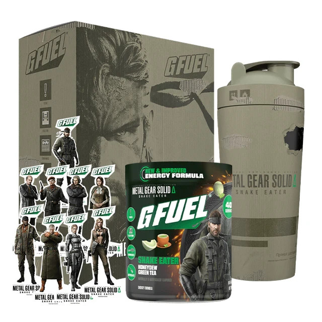 G FUEL Metal Gear Solid: Snake Eater Collector’s Box Tub Shaker Cup Sticker Pack