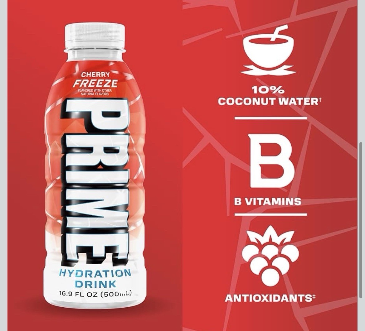 PRIME Hydration CHERRY FREEZE, Sports Drinks with Coconut Water