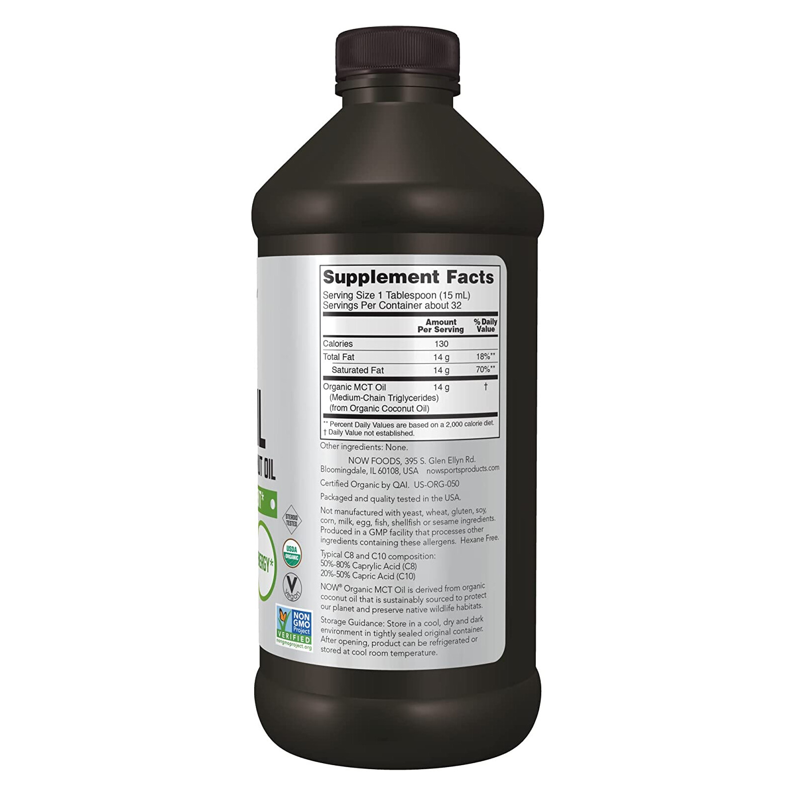 NOW FOODS MCT Oil Organic 16 fl oz