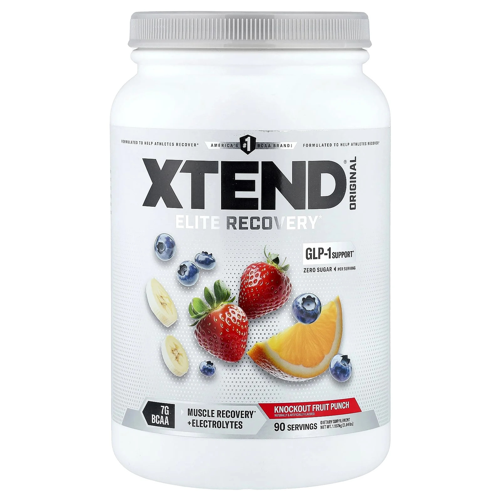 2 X XTEND, Elite Recovery, Knockout Fruit Punch, 2.64 lb (1.197 kg)