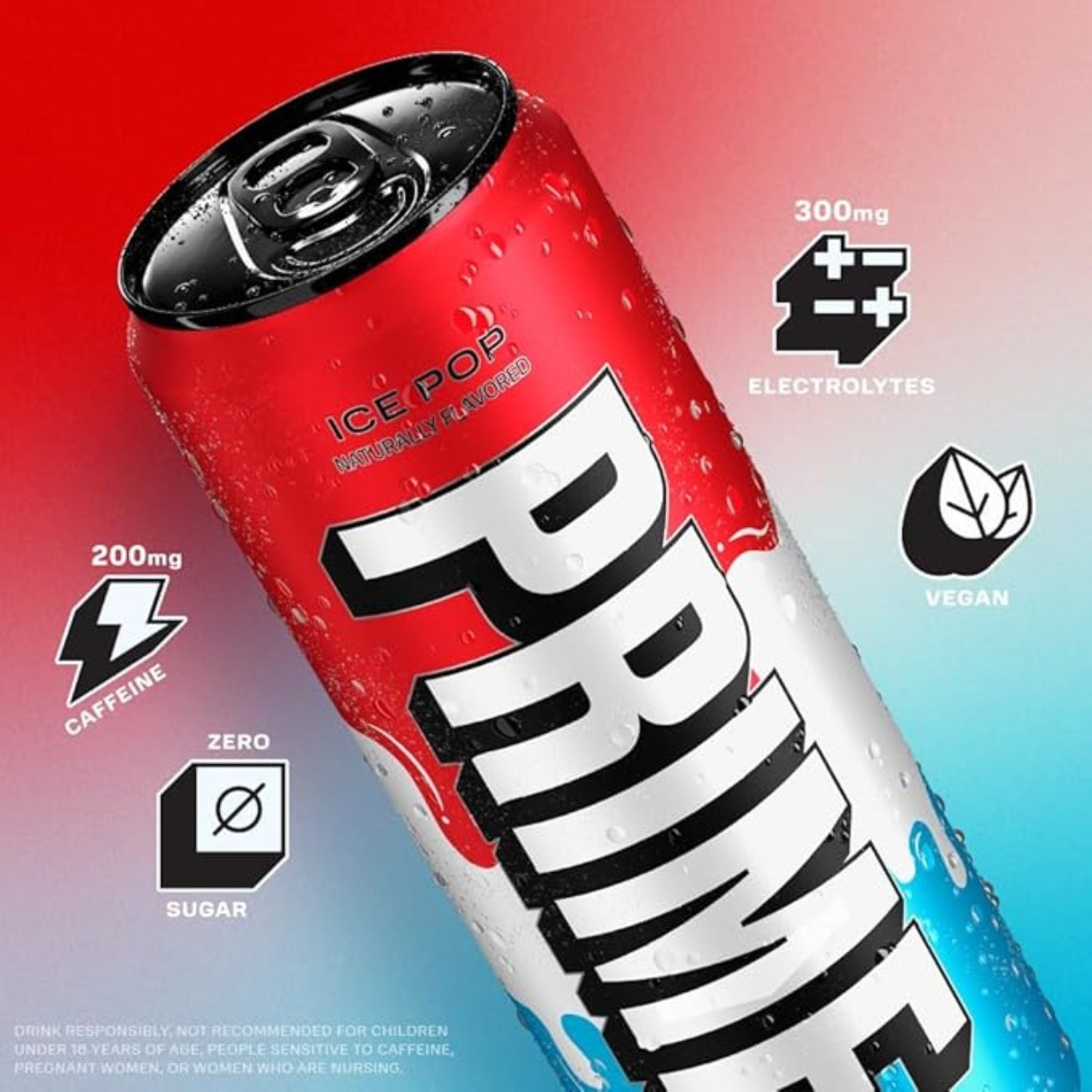 4 pack Prime hydration Energy Drink – Ice Pop naturally flavoured | 12 fl oz