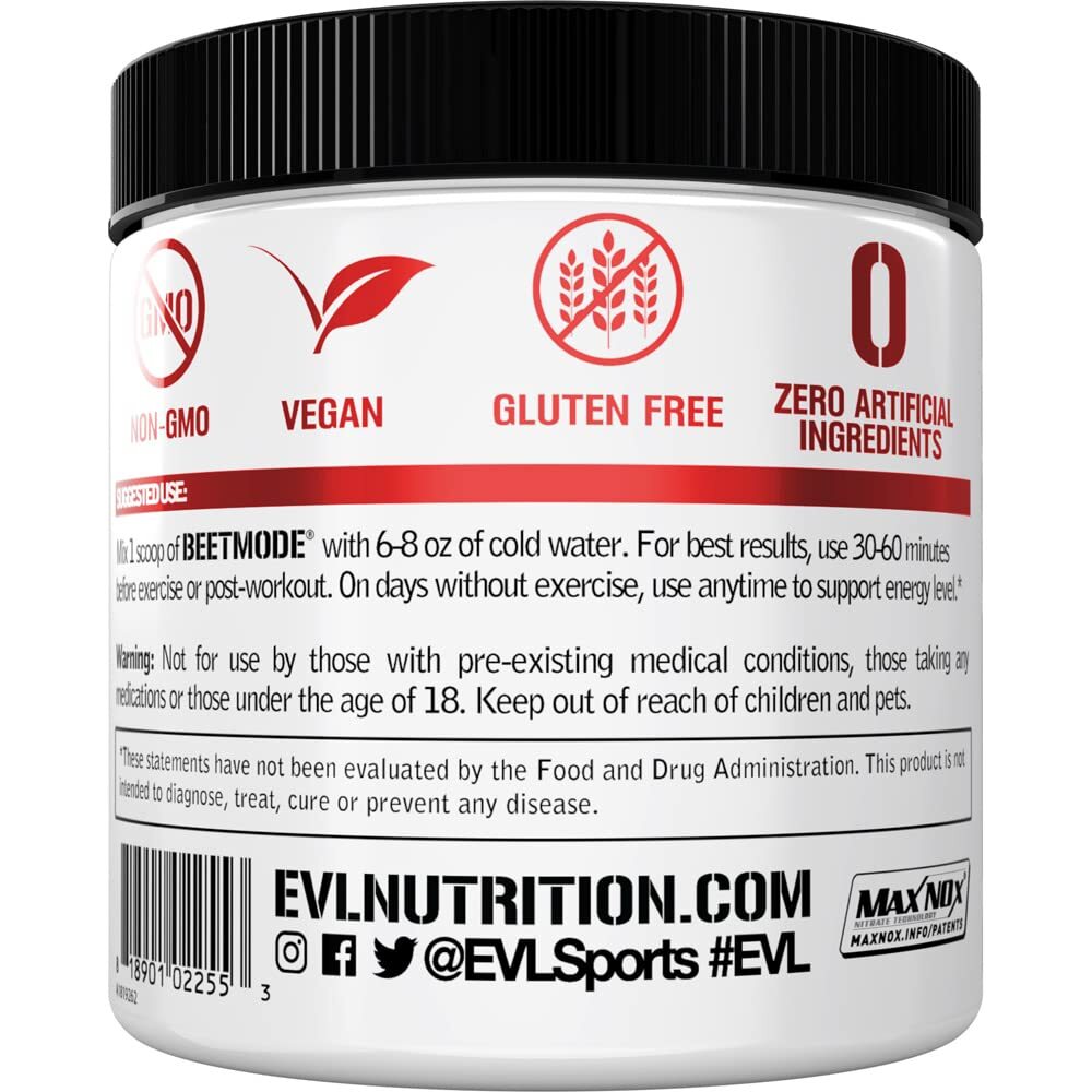 Evlution Nutrition BeetMode Nitric Oxide Powder Black Cherry 30 Servings Vegan