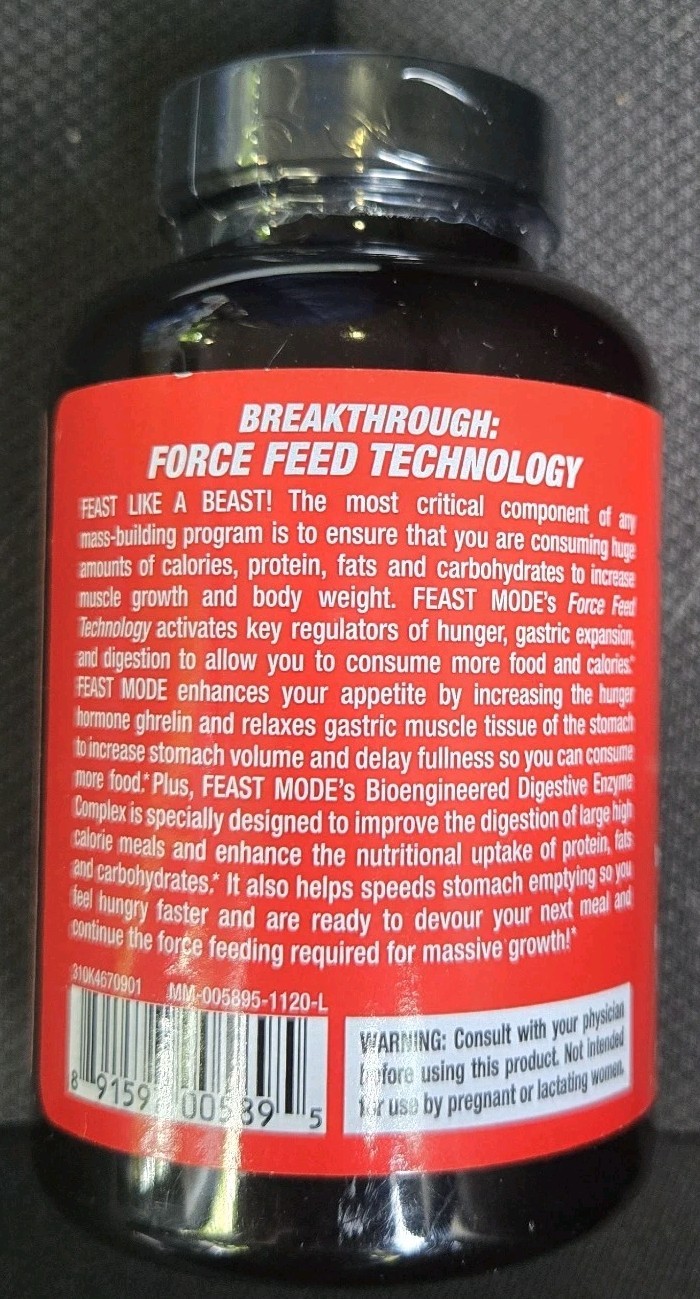 MuscleMeds Feast Mode Appetite Stimulating Complex 90 Capsules Sealed Exp 9/26