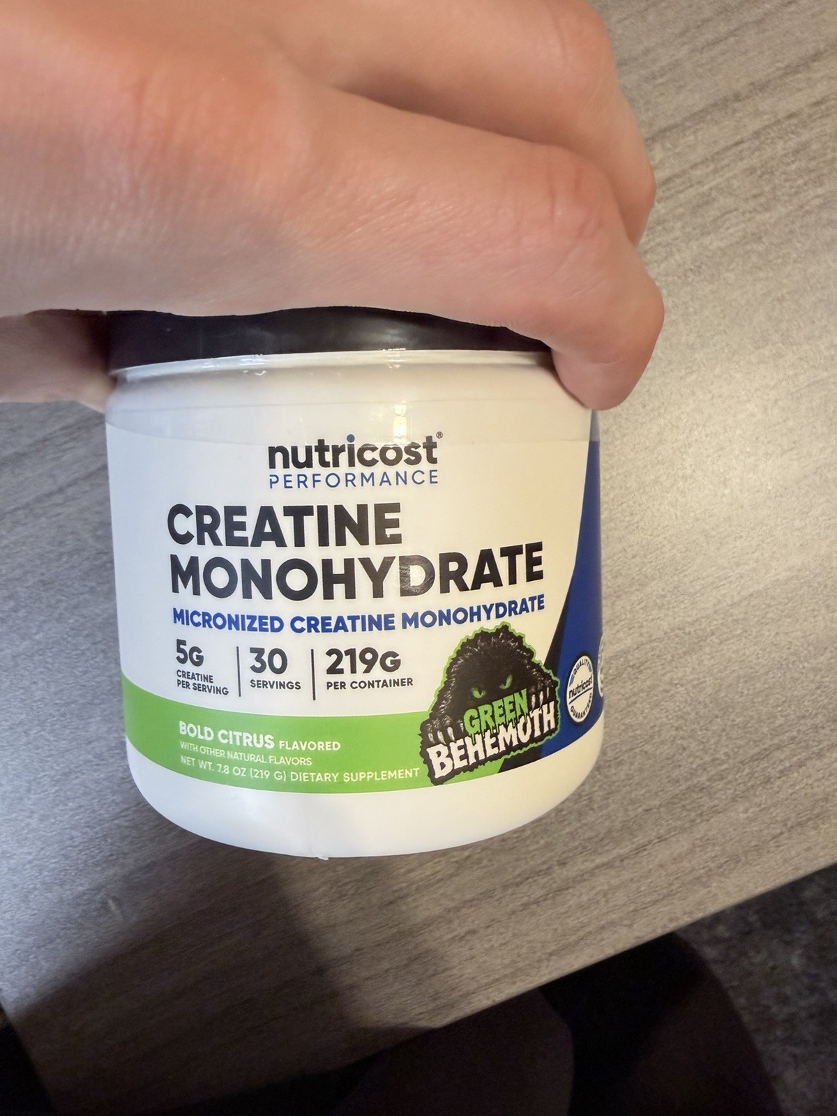 Nutricost Creatine Monohydrate Powder, Micronized, Bold Citrus 7.8 oz
