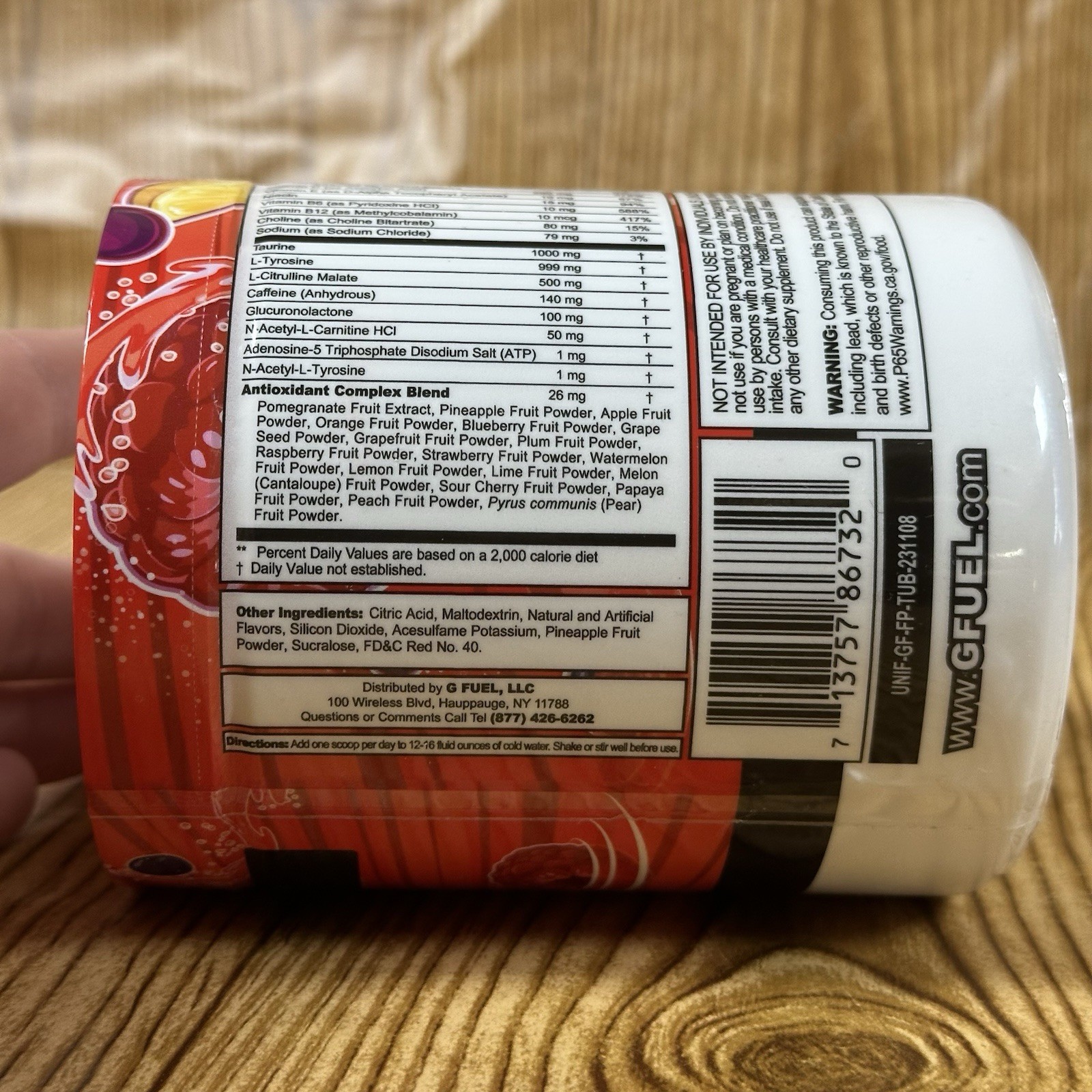 G FUEL Energy Formula Fruit Punch Tub Sugar Free 40 Servings 9.9 oz