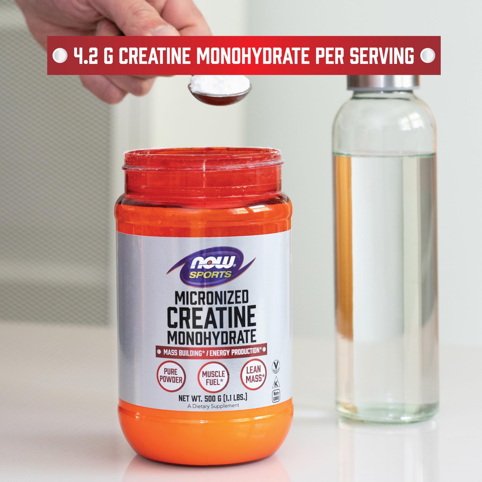 Now Sports, Micronized Creatine Powder, 2 Ounce (Pack of 1), White/Cream