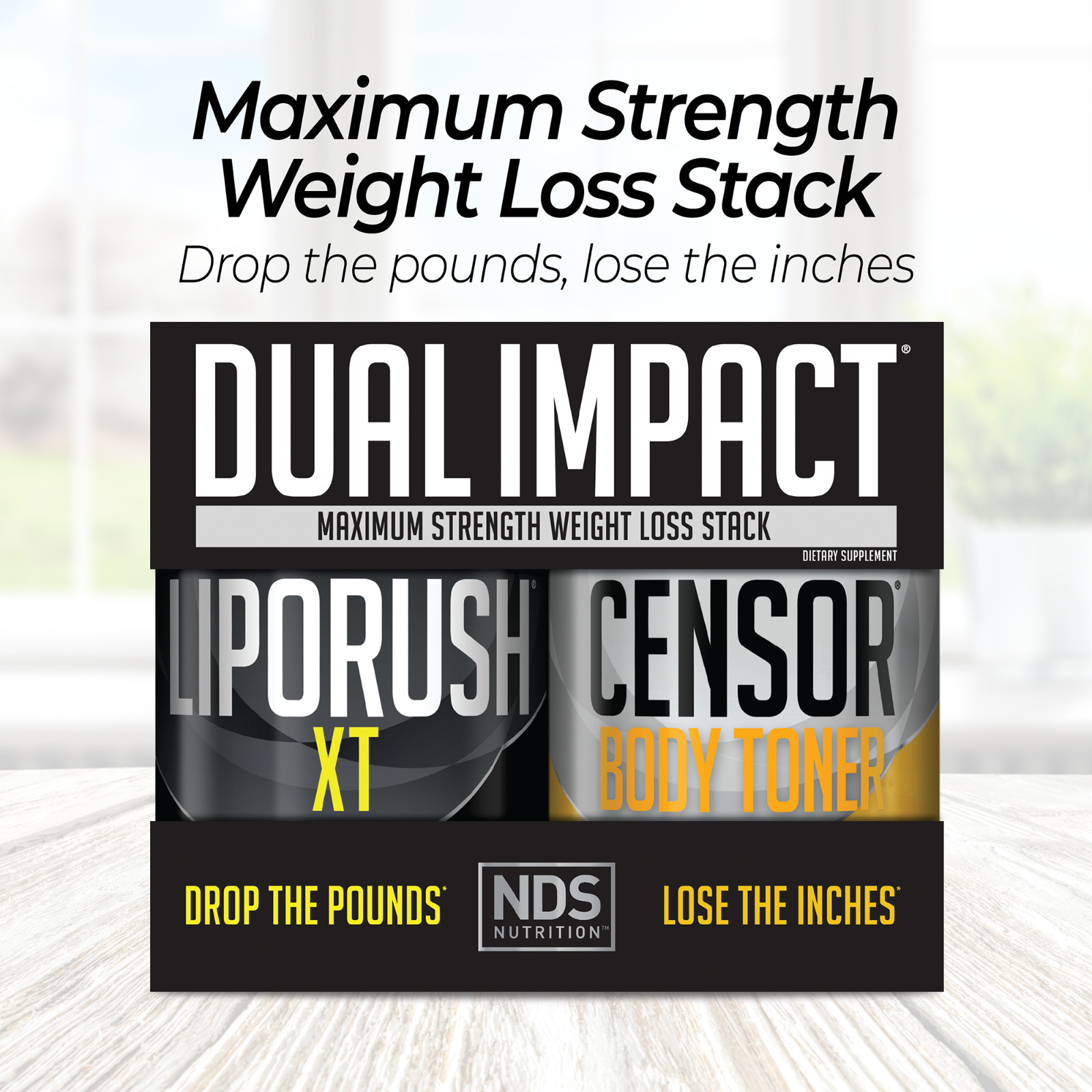 DUAL IMPACT STACK 2-in-1 Fat Loss – LipoRush XT 60 Capsules / CENSOR 90 Softgels