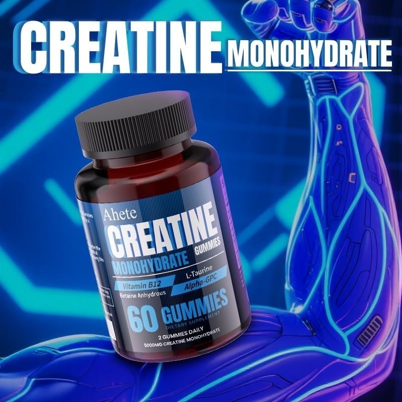Creatine Monohydrate Gummies – 60 Gummies – 5000mg – Muscle Strength and Energy