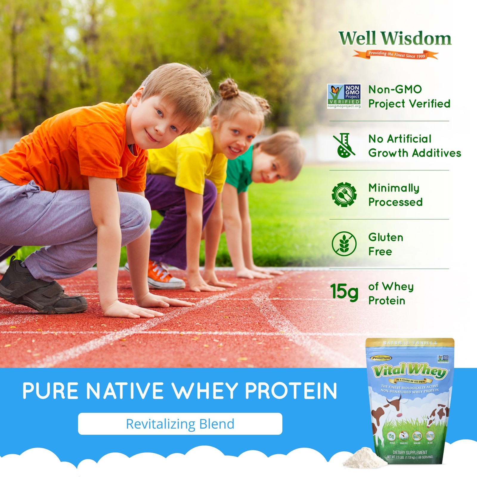 Grass-Fed Whey Protein Powder for Immune Vitality, Natural Cocoa 600g (30 Ser…